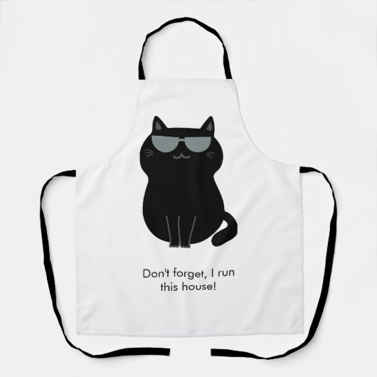 Cute Cat - I run this house now!  Schort (Voorkant)