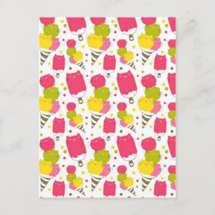 Cute Cat Ice Cream Briefkaart