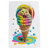 Cute Cat Ice Cream Cone kleurful Medium Cadeauzakje (Voorkant)