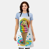 Cute Cat Ice Cream Cone kleurful Schort (Gedragen)
