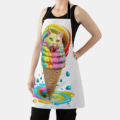 Cute Cat Ice Cream Cone kleurful Schort (Insitu)