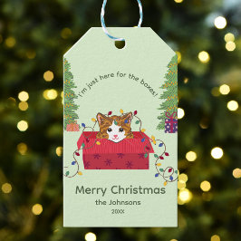Cute Cat in a Box Here for the Boxes Christmas Cadeaulabel