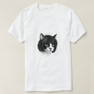 Cute Cat in a Wig (Stijl 10) Schone Kunsten T-shirt
