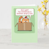Cute Cat in een box Funny Kerstmis Kaart (Gele Bloem)