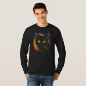 cute Cat in Front of Rainbow cats  catowner 2 T-shirt (Voorkant volledig)