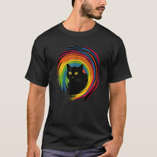 cute Cat in Front of Rainbow cats  catowner T-shirt
