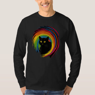cute Cat in Front of Rainbow cats  catowner T-shirt