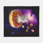 Cute Cat Inside Donut In Space Kitty Lovers Fleece Deken (Voorkant (Horizontaal))