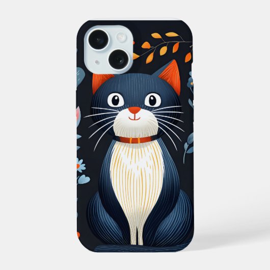 Cute Cat iPhone Case 15 Hoesje (Achterkant)