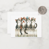 Cute Cat Kaart Notitiekaartje (Voorkant / Achterkant in situ)