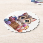 Cute Cat Kartonnen Onderzetters (Gekanteld)