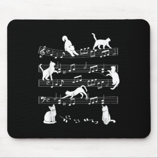Cute Cat Kat die muziek afspeelt Nota Clef Musicia Muismat