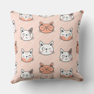 Cute cat kat doedle naadloos patroon kussen