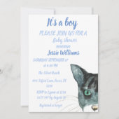 Cute Cat Kat Kitten Blue Baby Kaart (Voorkant)