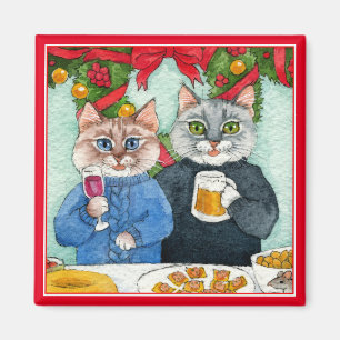 Cute Cat-kerstfeest Magneet