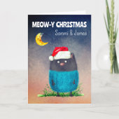 Cute Cat Kerstmis Kaart (Voorkant)