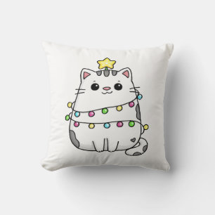 Cute Cat-kerstontwerp Kussen