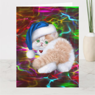 CUTE CAT KITTEN ART OVERSIZED CHRISTMAS CARDS KAART