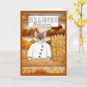 Cute cat kitten bakery baker kaart (Gele Bloem)