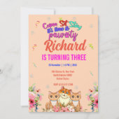 Cute Cat Kitten, Birthday Party van het Kind Kaart (Voorkant)