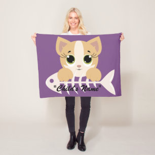 Cute Cat Kitten Design Baby Fleece Blanket Deken