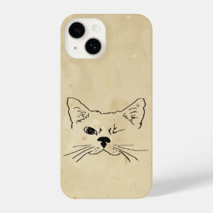 Cute Cat Kitten Pet Animal Cartoon Graphic Art iPhone 14 Hoesje