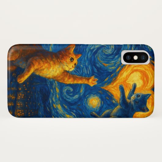 Cute Cat Kitten Starry Night iPhone / iPad case (Achterkant (horizontaal))