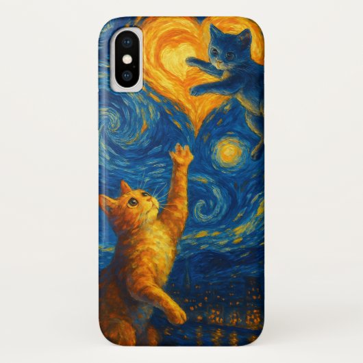 Cute Cat Kitten Starry Night iPhone / iPad case (Achterkant)