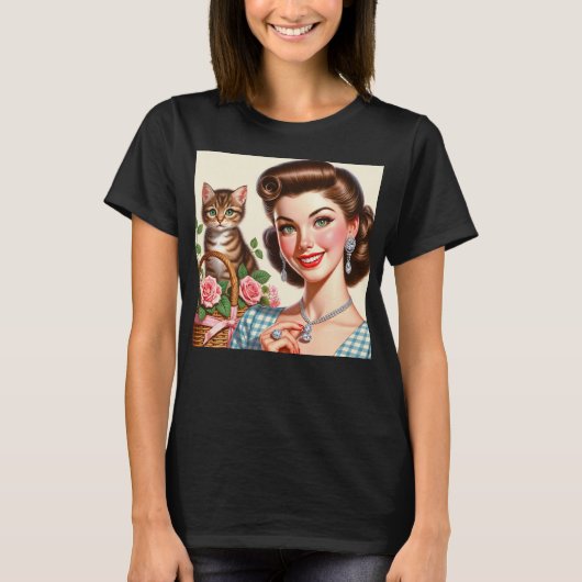 Cute Cat Lady T-shirt (Voorkant)