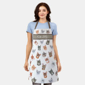 Cute Cat Lady Waterverf Simple Moderne Schort (Gedragen)
