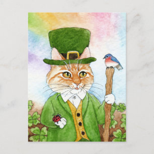 Cute Cat Leprechaun St Paddy's Day Carte postale
