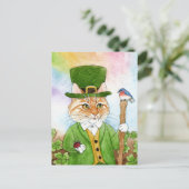 Cute Cat Leprechaun St Paddy's Day Carte postale (Debout devant)