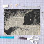 Cute Cat, liefdevol keukenpotlood over oude boekpa Tissuepapier (Craft)