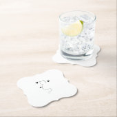 Cute cat line drawing, with three hearts kartonnen onderzetters (Insitu)