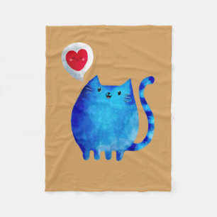Cute Cat Love Fleece Deken