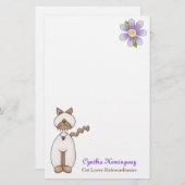 Cute Cat Lovers Custom Stationery Briefpapier (Voorkant / Achterkant)