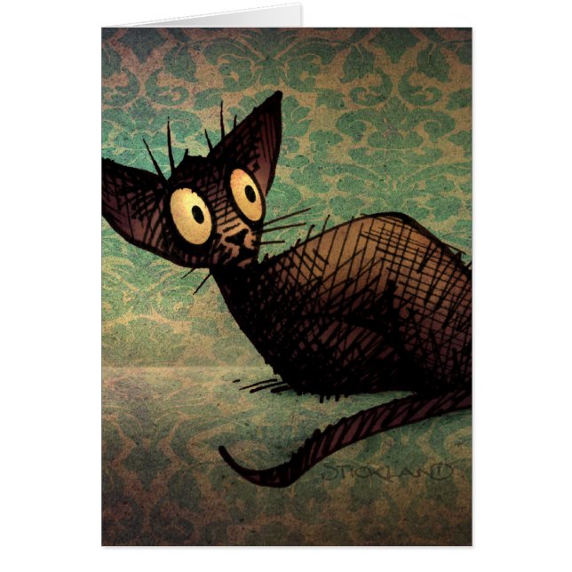 Cute Cat Lovers Oriental Black Cat Art (Voorkant)