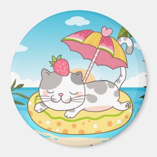 Cute Cat Magnet Magneet (Voorkant)