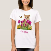 Cute Cat mam/Oranje Tabby Cat White T-shirt (Voorkant)