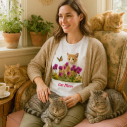 Cute Cat mam/Oranje Tabby Cat White T-shirt