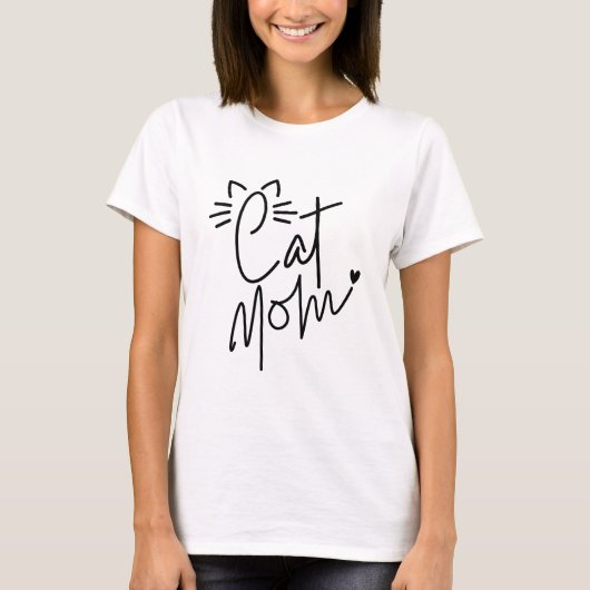 Cute Cat mama T-shirt (Voorkant)