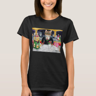 Cute Cat Manet spoof Paris Nightclub T-shirt