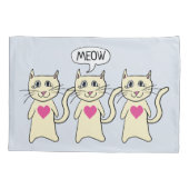 Cute Cat Meow, ik hou van je Kussensloop (Achterkant)