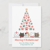 Cute Cat Meowy kerst Feestdagenkaart (Voorkant)