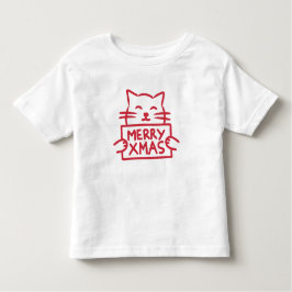 Cute Cat Merry Xmas Kinder Shirts