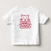 Cute Cat Merry Xmas Kinder Shirts (Achterkant)