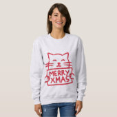 Cute Cat Merry Xmas Trui (Voorkant volledig)