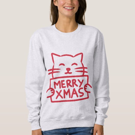 Cute Cat Merry Xmas Trui (Voorkant)