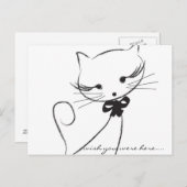 Cute Cat met Bow-Briefkaart Briefkaart (Voorkant / Achterkant)