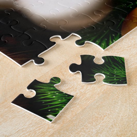 Cute Cat met kerstboom Legpuzzel (Zijkant)